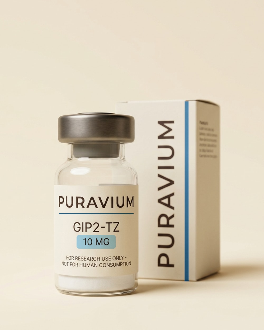 GIP2-TZ research vial, dark studio photograph